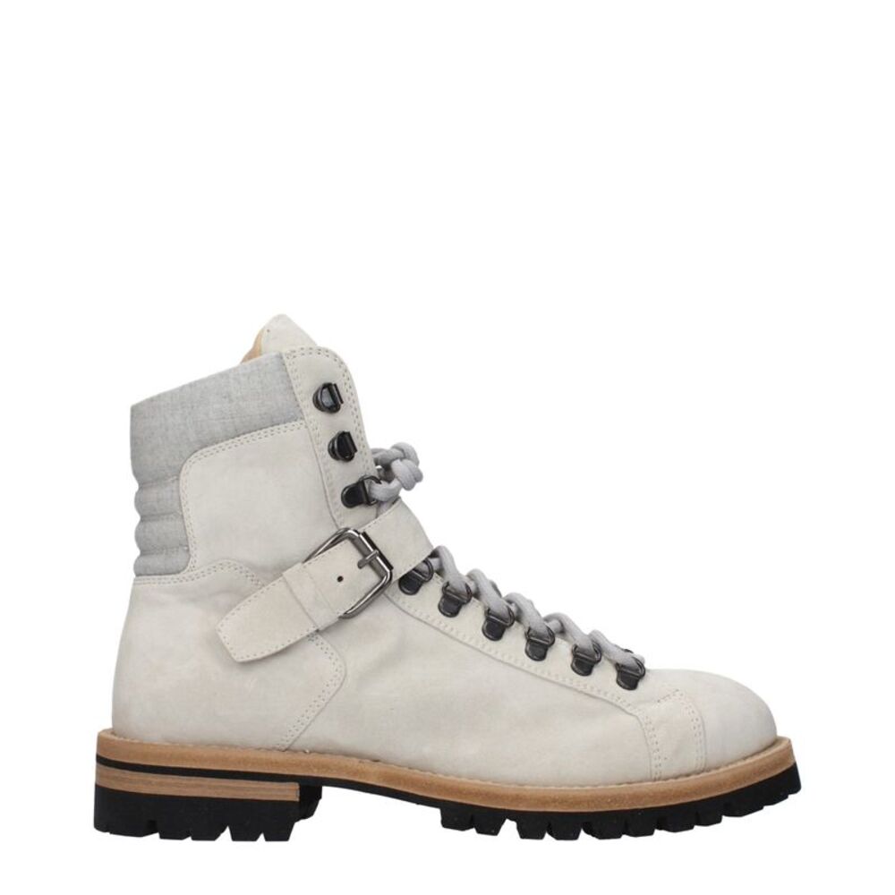 Eleventy Gray Leather Ankle Men's Boots